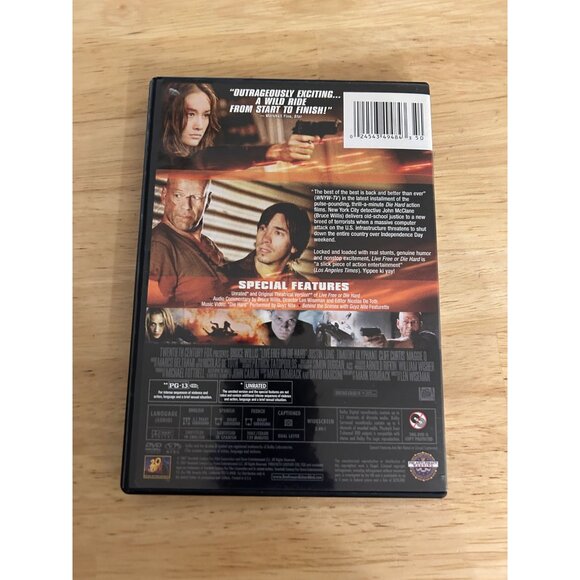 Live Free Or Die Hard 2007 DVD Widescreen Action Thriller Bruce Willis Pre-Owned - Picture 2 of 4